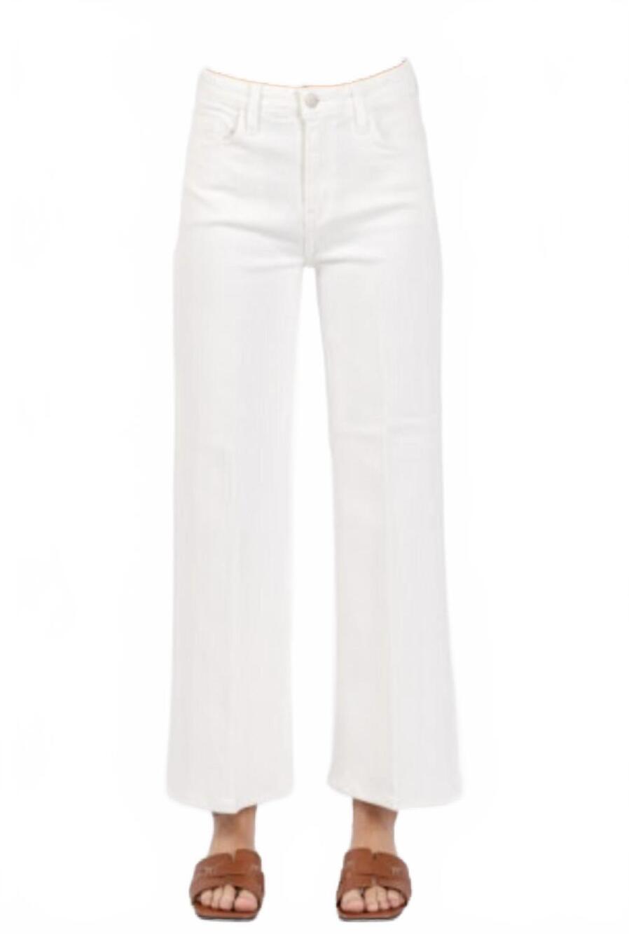 NEW LETTER TO JULIET genoa creased wide leg jeans in natural white
